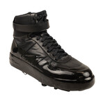 Wax Dipped High Top Sneakers // Black (Euro: 42)