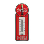 Coca-Cola Delicious & Refreshing Embossed Metal Wall Thermometer