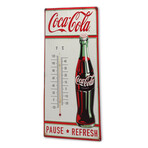 Coca-Cola Pause & Refresh Embossed Metal Wall Thermometer
