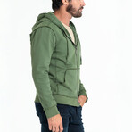 Knit Hoodie // Olive Green (XS)