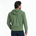 Knit Hoodie // Olive Green (2XL)