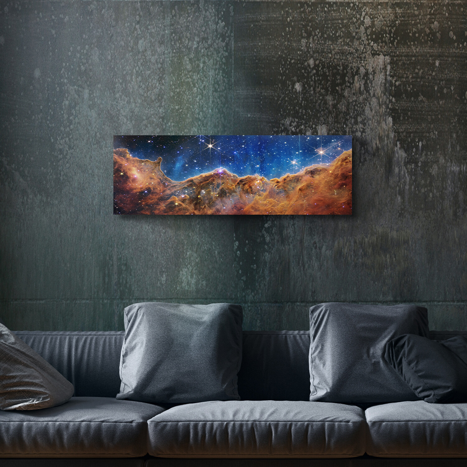 Artery8 Poster Tela Premium James Webb NASA - Cosmic Cliffs Nebulosa Carina NGC 3372 - 30x41 Cm, Foto Spaziale Ufficiale, Decorazione Parete