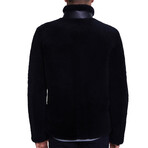 Sheepskin Casual Jacket // Silky Black with Black Curly Wool (XS)