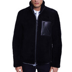 Sheepskin Casual Jacket // Silky Black with Black Curly Wool (XS)