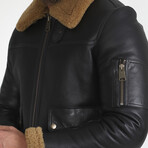 British Shearling Pilot Jacket V2 // Silky Brown + Ginger Curly Wool (S)