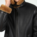 Shearling Aviator Jacket // Silky Brown with Ginger Wool (XS)
