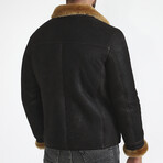 Shearling Pilot Jacket // Washed Brown + Ginger Wool (S)