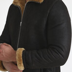 Shearling Pilot Jacket // Washed Brown + Ginger Wool (S)
