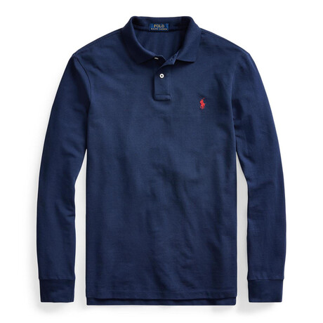 Long Sleeve Polo Shirt // Navy (S)