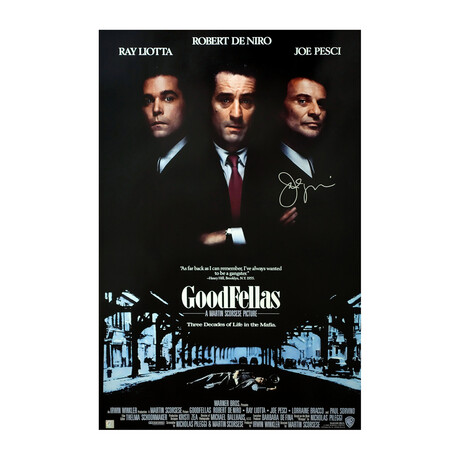 Joe Pesci Autographed Goodfellas Movie Poster // 24"H x 36"W