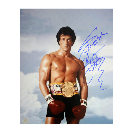 Sylvester Stallone Autographed ROCKY III Photo // 16"H x 20"W