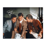 Joe Pesci Autographed Goodfellas w/ Robert De Niro and Ray Liotta Bag of Money Photo // 16"H x 20"W