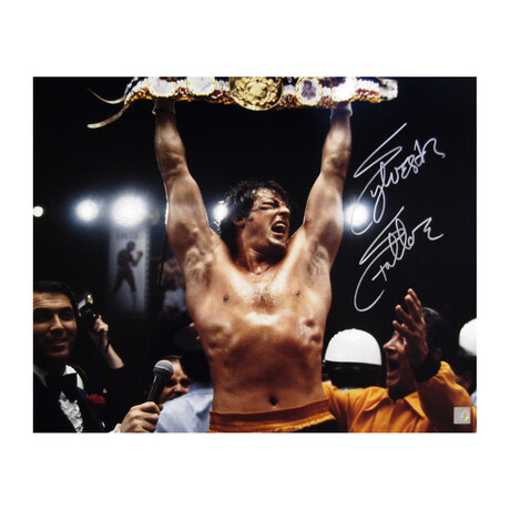 Sylvester Stallone Autographed ROCKY II Photo // 16"H x 20"W