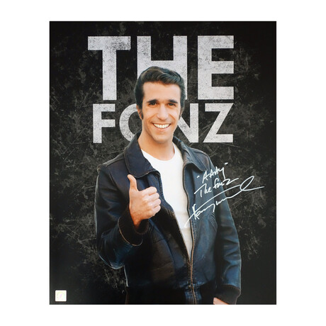 Henry Winkler Autographed "AAAAY The Fonz" Photo // 16"H x 20"W