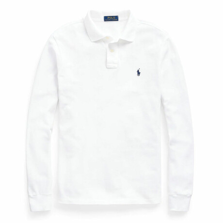 Long Sleeve Polo Shirt // White (S)