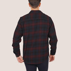 Nelson Oversize Flannel Shirt // Navy + Claret (2XL)