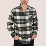 Kenny Oversize Flannel Shirt // Green + White (M)