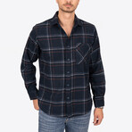Michael Oversize Flannel Shirt // Navy + Blue (2XL)