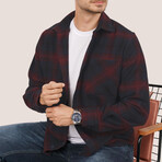 Nelson Oversize Flannel Shirt // Navy + Claret (2XL)