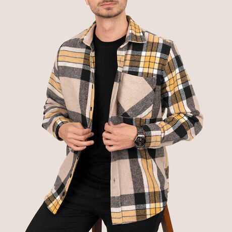 Jayson Oversize Flannel Shirt // Yellow + Black (S)