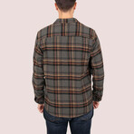 Nick Oversize Flannel Shirt // Smoked + Orange (S)