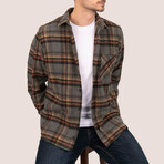 Nick Oversize Flannel Shirt // Smoked + Orange (S)