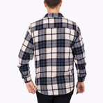 Benson Oversize Flannel Shirt // Navy + White (L)