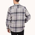 Kevin Oversize Flannel Shirt // Gray + Navy (M)