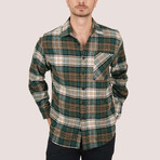 Tyson Oversize Flannel Shirt // Green + Brown (L)