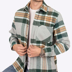 Mick Oversize Flannel Shirt // Gray + Green (S)