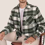 Kenny Oversize Flannel Shirt // Green + White (M)