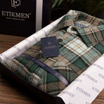 Tyson Oversize Flannel Shirt // Green + Brown (L)