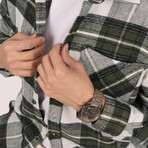 Kenny Oversize Flannel Shirt // Green + White (M)