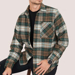 Tyson Oversize Flannel Shirt // Green + Brown (L)