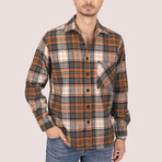 Noah Oversize Flannel Shirt // Gray + Orange (L)