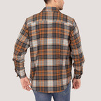 Noah Oversize Flannel Shirt // Gray + Orange (L)