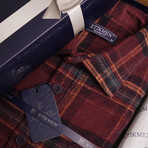 Jonas Oversize Flannel Shirt // Claret + Yellow (M)