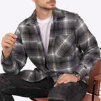 Niko Oversize Flannel Shirt // Gray + White (XL)