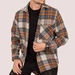 Noah Oversize Flannel Shirt // Gray + Orange (L)