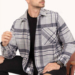 Kevin Oversize Flannel Shirt // Gray + Navy (M)