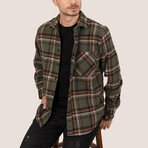 Kane Oversize Flannel Shirt // Olive + Orange (XL)