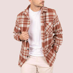 Carl Oversize Flannel Shirt // Tile + White (2XL)