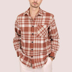 Carl Oversize Flannel Shirt // Tile + White (2XL)