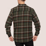 Kane Oversize Flannel Shirt // Olive + Orange (XL)