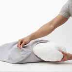 Inside Bundle // Dog Bed + 2 Navy Falcon Toys // Mineral Gray + Navy (XS/S)