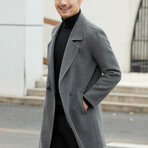 Longline Wool Coat // Gray (XL)