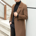 Longline Wool Coat // Brown (M)