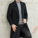 Longline Wool Coat // Black (3XL)