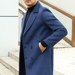 Longline Wool Blazer // Blue (XL)