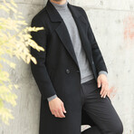 Longline Wool Coat // Black (XL)